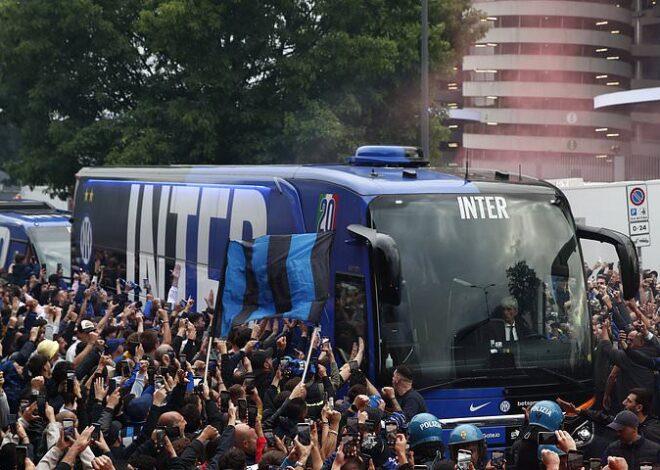 "Inter Milan vs Barcelona: Champions League Semifinal Showdown for Final Berth"  
This title condenses the key elements: teams, competition, stage, and stakes, while staying concise (12 words) and focused.