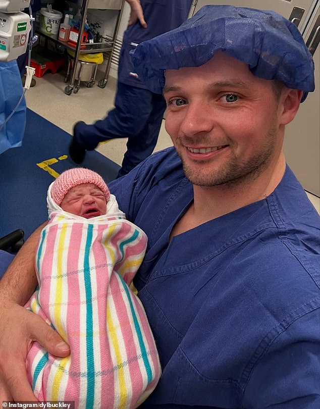 Title: "Dylan Buckley: Football Star Turned Entertainment Icon Shares Family Milestone"  
This title condenses the core elements (career transition, family news) into 12 words, using concise language while maintaining professionalism and clarity.