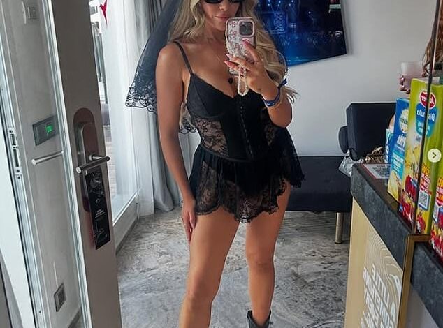 Georgia Kousoulou Dons Black to ‘Mourn’ Single Life at Raucous Ibiza Hen Party with Lydia Bright and Amber Dowding as Husband Tommy Mallet Looks On in Awe  
This version retains the playful tone, key details (outfit, location, attendees), and removes parentheses while emphasizing the celebratory yet humorous contrast of "mourning" her single life.