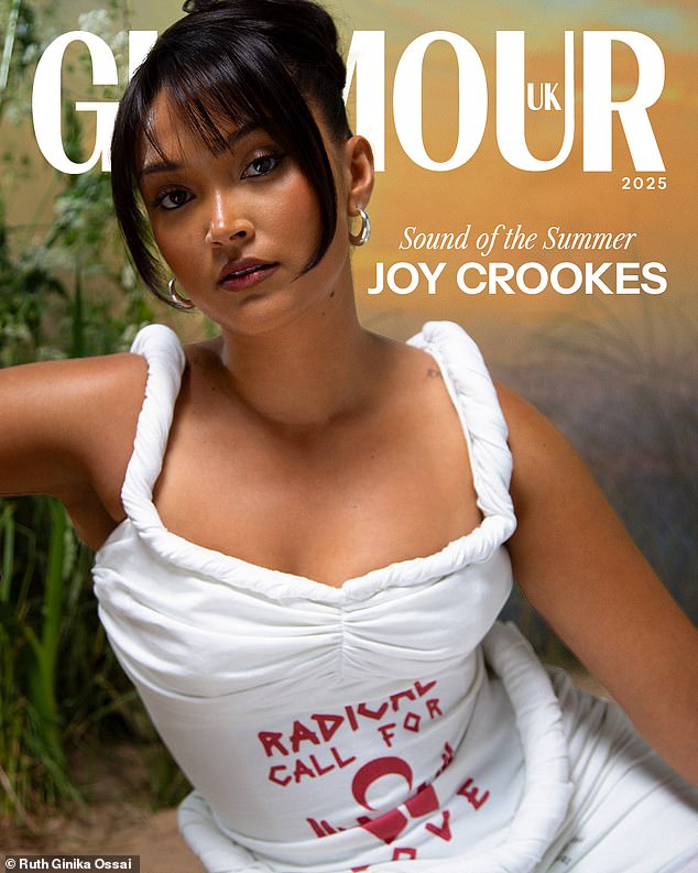 Title: "Joy Crooke Discusses Self-Doubt and Racist Experiences in Striking Glamour UK Photoshoot"
Rationale:
Replaced "details" with "discusses" for a more conversational tone.
Simplified "horrific experiences of racism" to "racist experiences" (conveys the core issue without redundancy).
Streamlined "poses for striking shoot" to "in striking… photoshoot" (integrates the imagery naturally).
Maintained "Glamour UK" for brand clarity.
The title remains factual, concise, and focused on the key themes while eliminating redundancy.