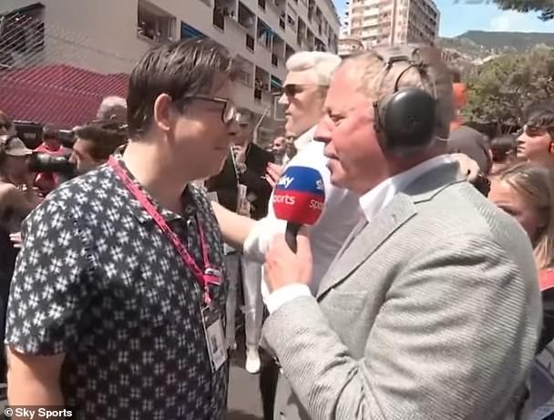 Title: "Sky Sports’ Martin Brundle Denies Michael McIntyre’s Request at Monaco GP in Awkward Exchange"
Rationale:
Maintains key elements (names, event, action, context).
Uses concise, formal phrasing ("denies" instead of "shuts down").
Includes "Sky Sports" for context on Brundle’s role.
Highlights the recurring nature of tense interactions ("awkward exchange").