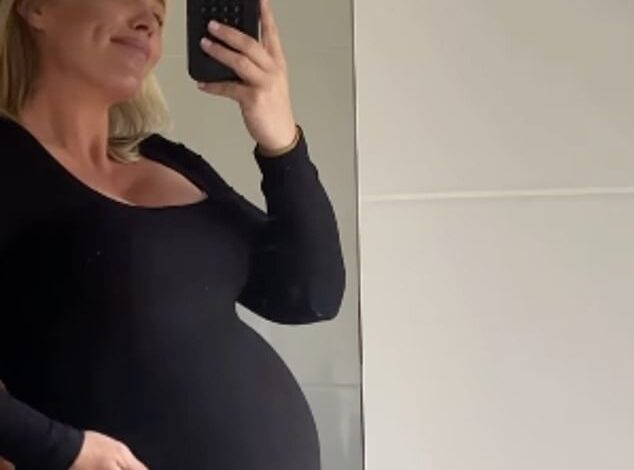 Heavily Pregnant Abbey Holmes Showcases Baby Bump While Awaiting First Child’s Arrival