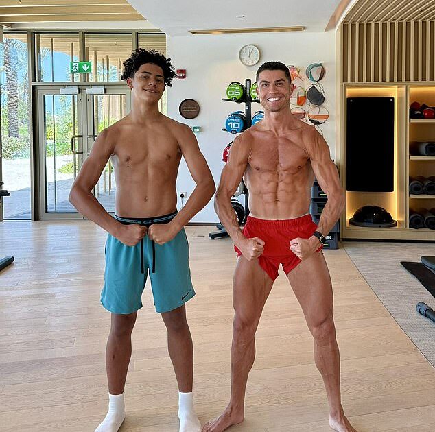 Ronaldo, 40, and Son Cristiano Jr., 14, Spark Social Media Frenzy with Mirroring Chiseled Physiques