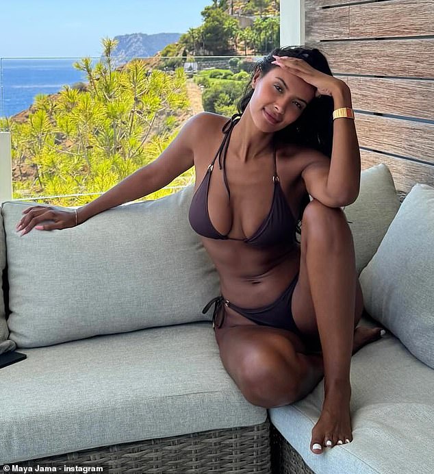 Rewritten Title:
"Maya Jama Shows Off Stunning Figure in Tiny Bikini During Romantic Ibiza Getaway with Boyfriend Ruben Dias"
Key Adjustments:
Removed sensationalized terms ("jaw-dropping," "PDA") for a neutral tone.
Simplified phrasing while retaining essential details (location, relationship context).
Ensured clarity and conciseness.
