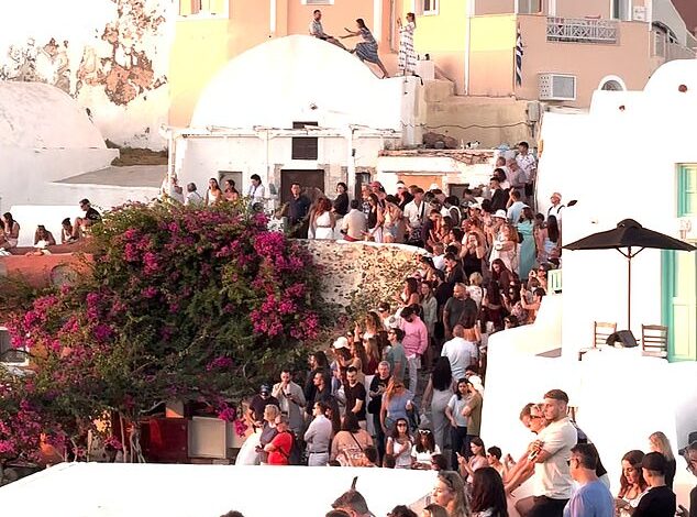 Instagram Frenzy Overwhelms Santorini: Sunset Selfie Crowds Flood Narrow Streets