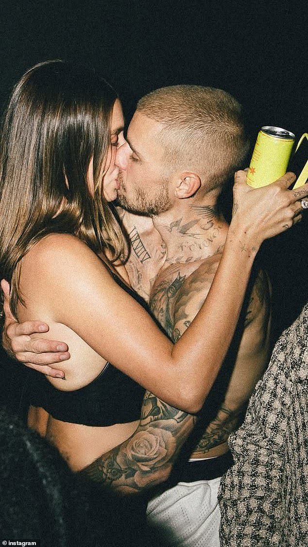 Hailey Bieber Kisses Shirtless Justin at Party Following His Album’s Marital Struggles Revelation