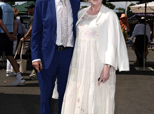 Sarah Lancashire and Husband Peter Salmon Join Cate Blanchett, Molly-Mae Hague, Rebel Wilson, and Ramona Agruma at Wimbledon Day Two  
or  
Sarah Lancashire Makes Rare Appearance with Husband Peter Salmon at Wimbledon Alongside Cate Blanchett, Molly-Mae Hague, Rebel Wilson, and Wife Ramona Agruma  
(Choose based on emphasis: The first prioritizes conciseness; the second highlights the "rare appearance.")