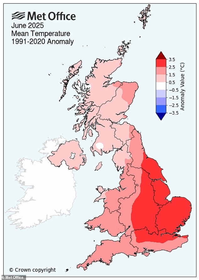 England’s June 2023 Sets Record as Hottest Month with 16.9°C Average, Met Office Confirms