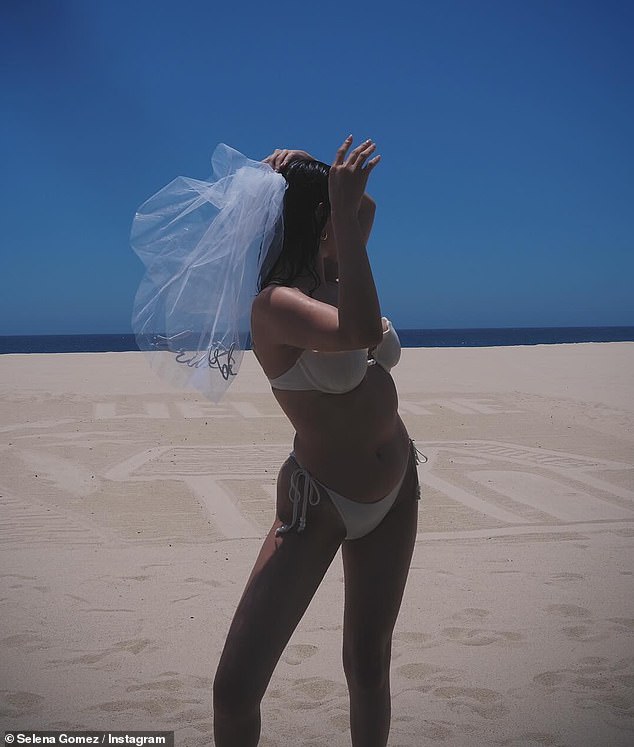 Selena Gomez Shares Intimate Cabo Bachelorette Photos in White Bikini and Bridal Veil